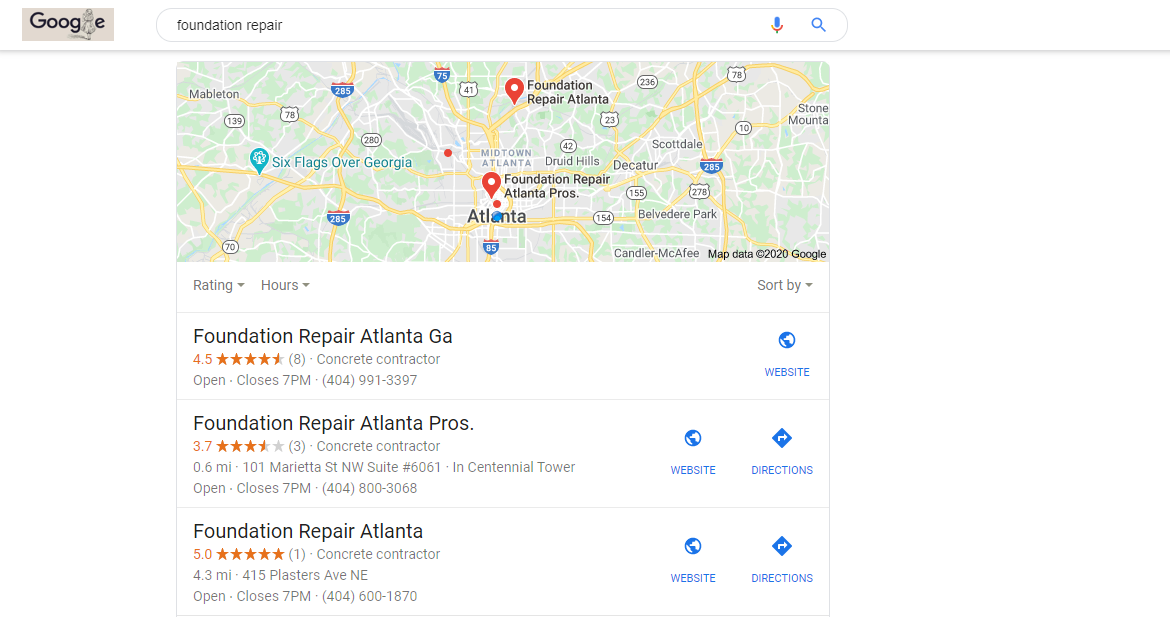 Atlanta Foundation Repair Company on Google Maps is not real