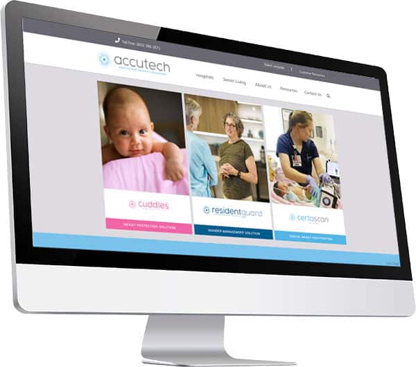 Accutech website on mac screen
