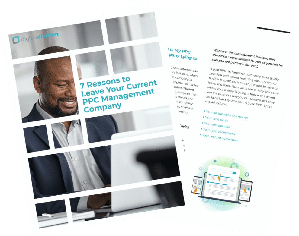 7 reasons to leave your current PPC management company book pages over transparent background