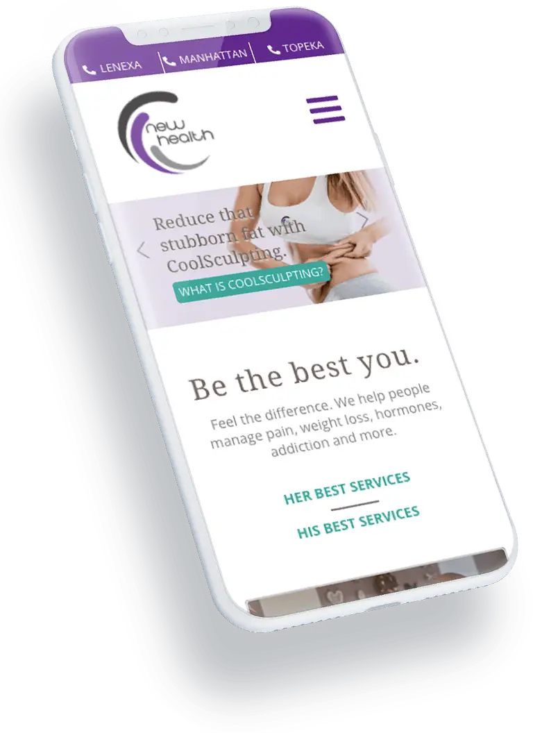 new health services website on mobile phone
