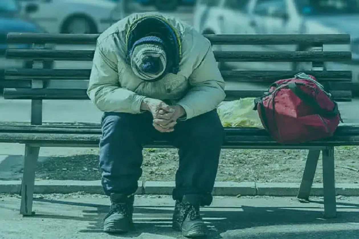 Man on bench