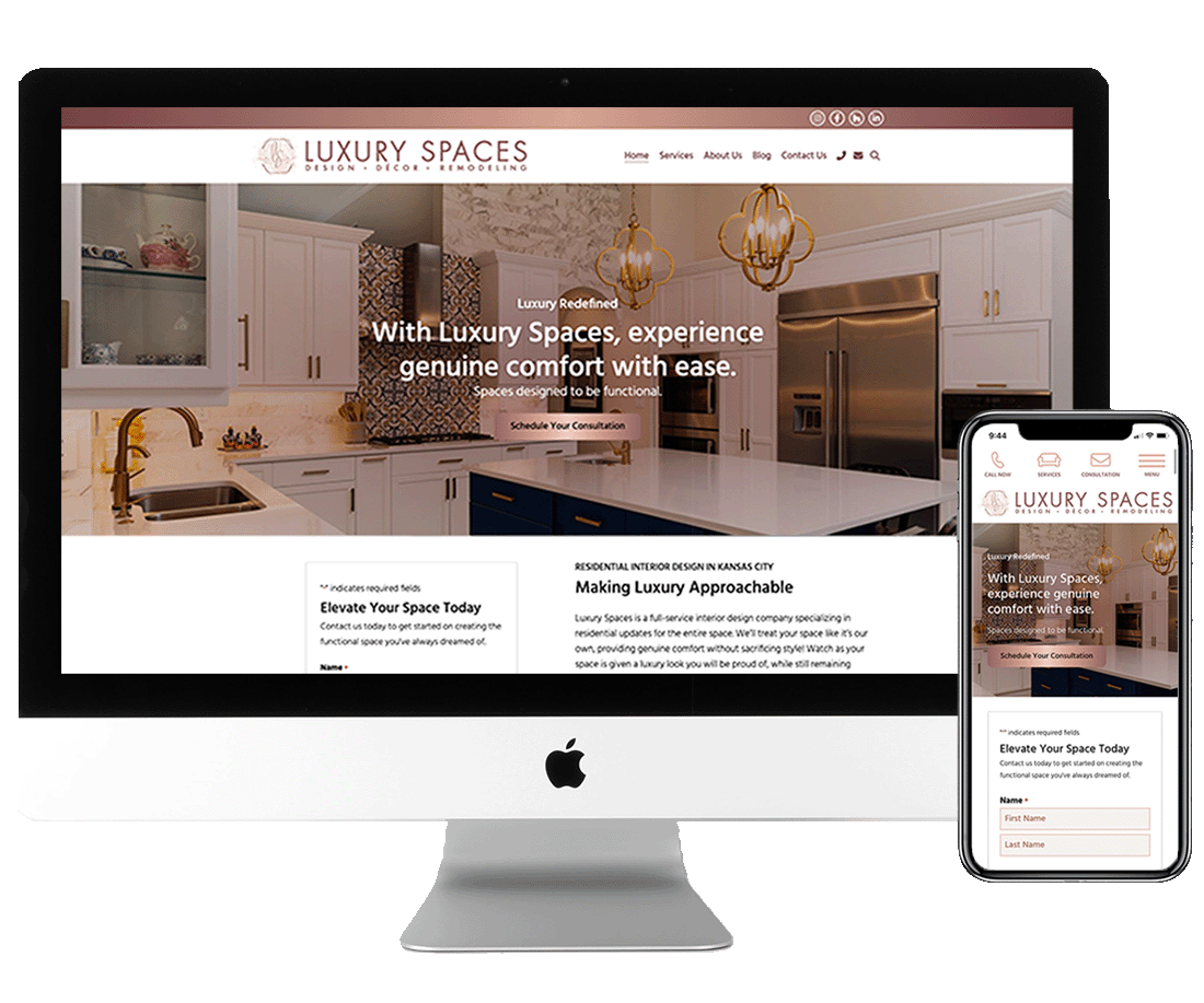 Luxury Spaces website design