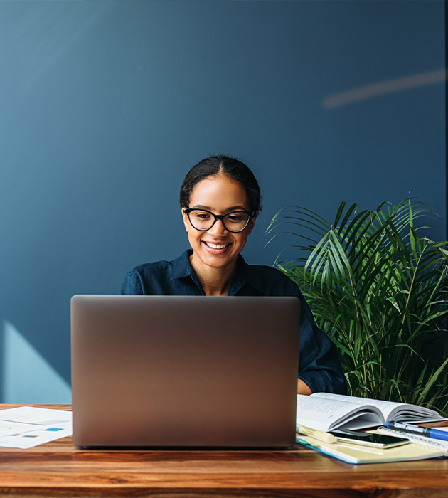 Woman working on computer