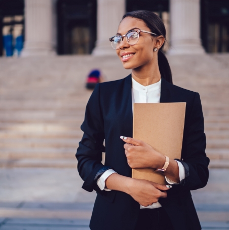 Female lawyer with documents