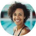 Smiling woman by a pool