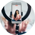 Phone and ring light making content video