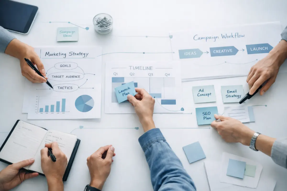 hands working on graphs