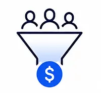 people going into funnel icon