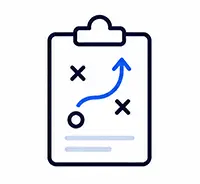 clip board with x's and o game plan icon