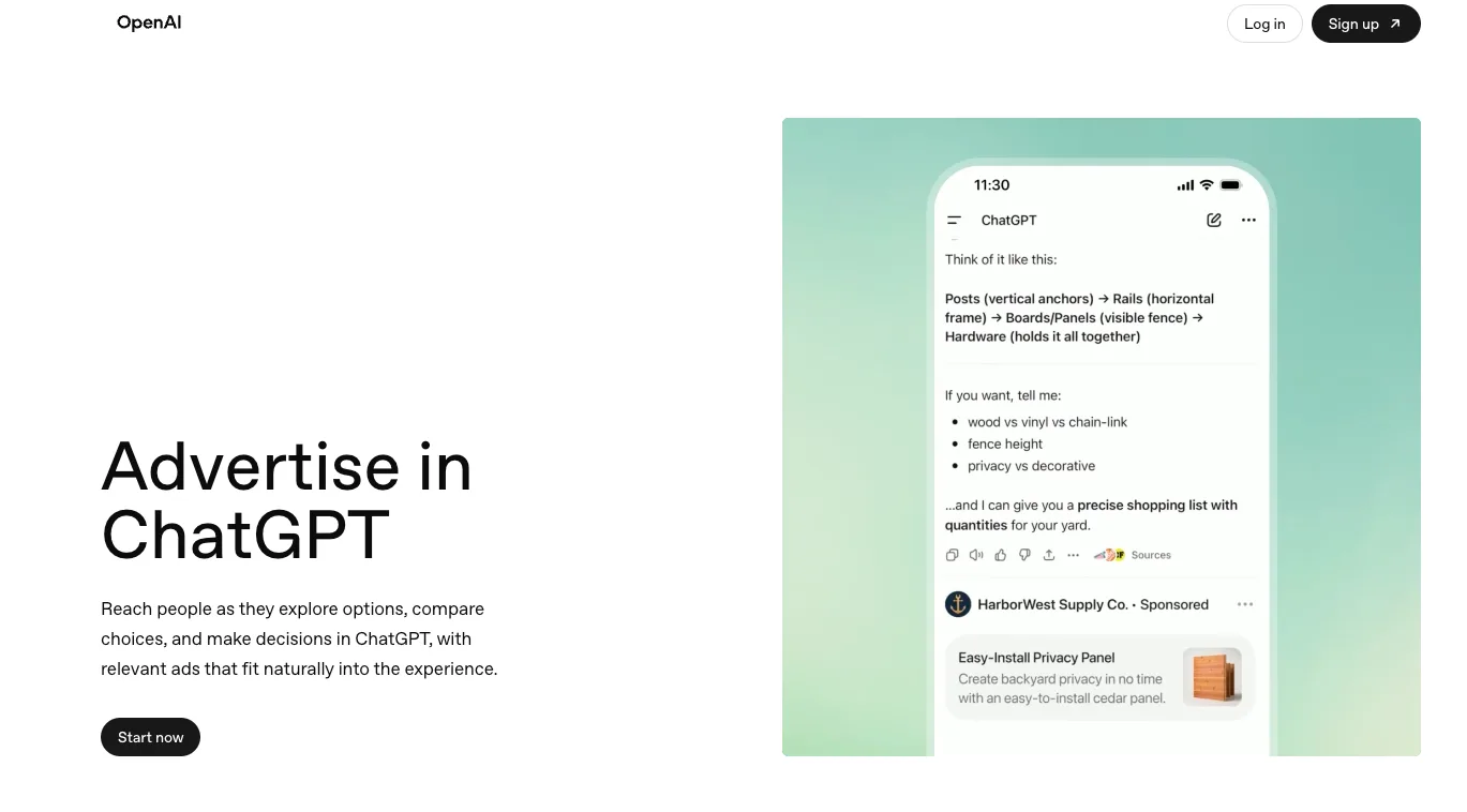 Advertise in ChatGPT