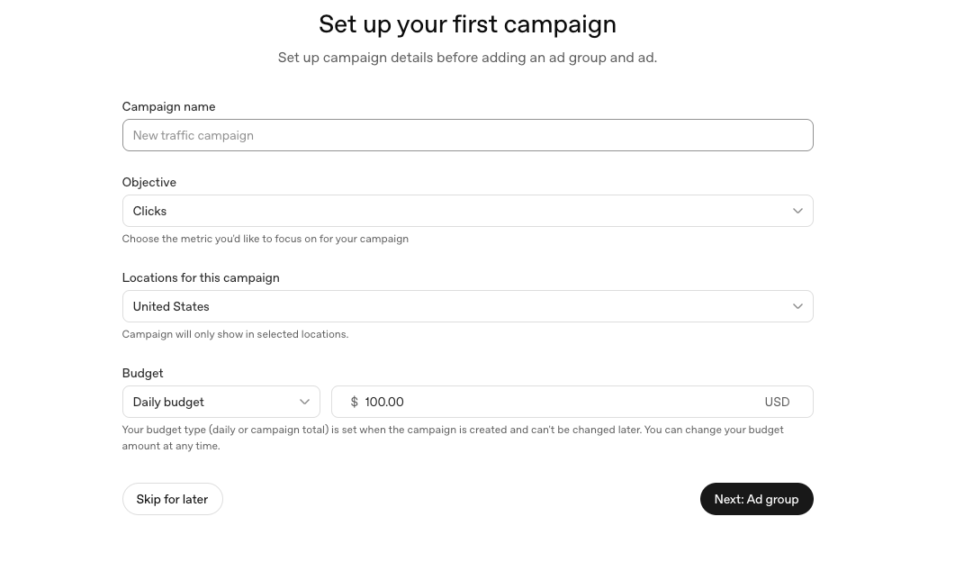 Set up your first campaign