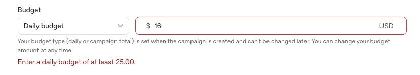 Daily budget on Google ads