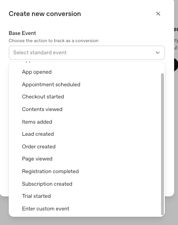 Create new conversion