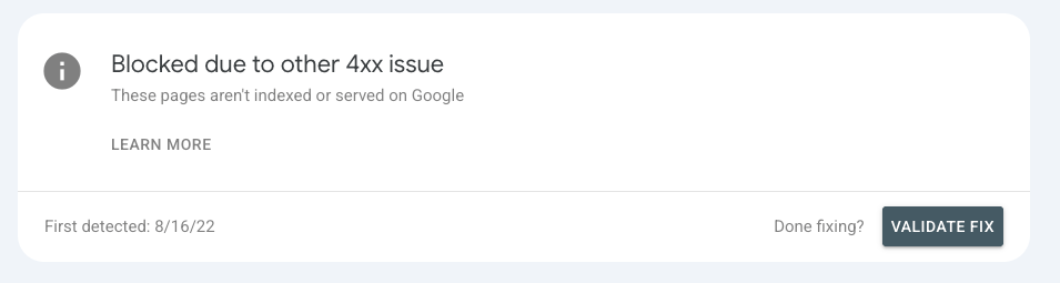 blocked due to other 4xx issue