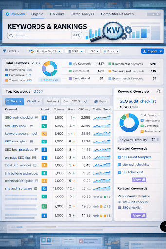 keywords and rankings dashboard