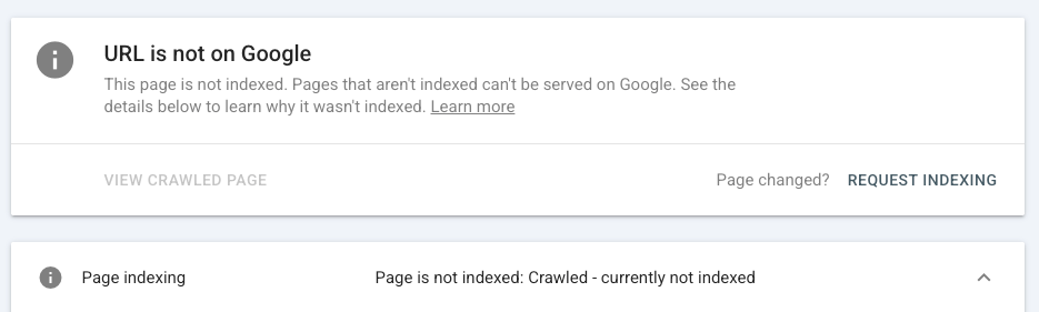 url is not on Google