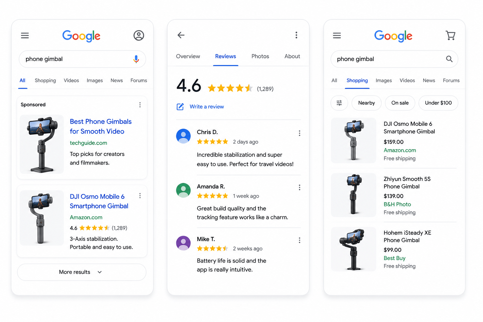 phone journey search of shopping online