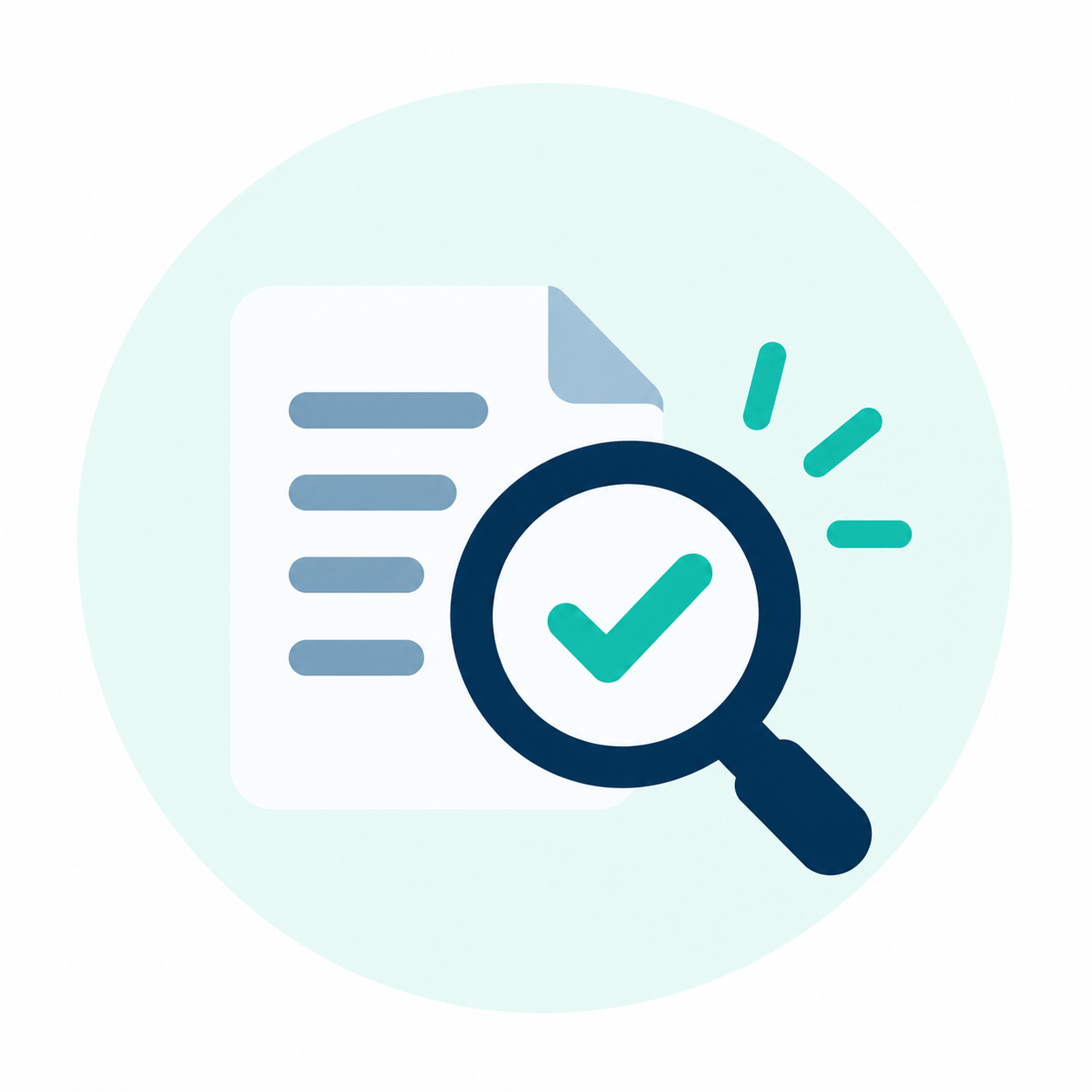 paper with magnifying glass